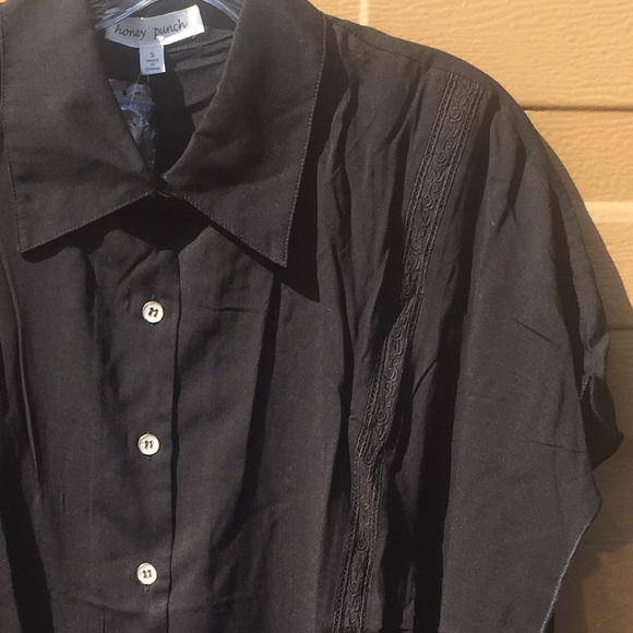 Black button-up blouse, NWT - Picture 6 of 8